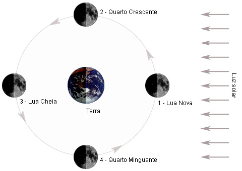 Figura 2 - A origem das fases da Lua.